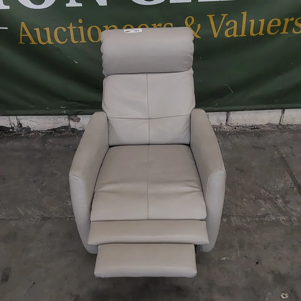 DESIGNER ITALIAN MADE VIRGO SWIVEL LEATHER RECLINER CHAIR 