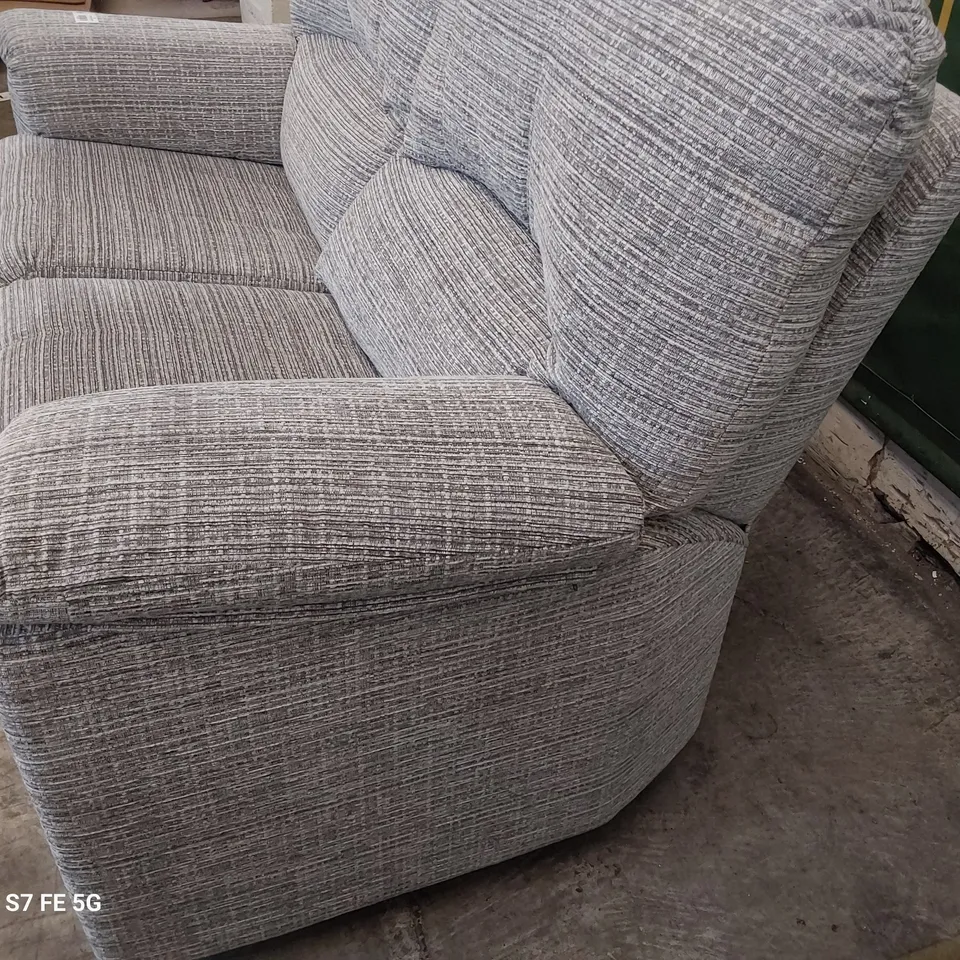 QUALITY BRITISH DESIGNER G PLAN CHLOE TWO SEATER SOFA WAFFLE SMOKE FABRIC 