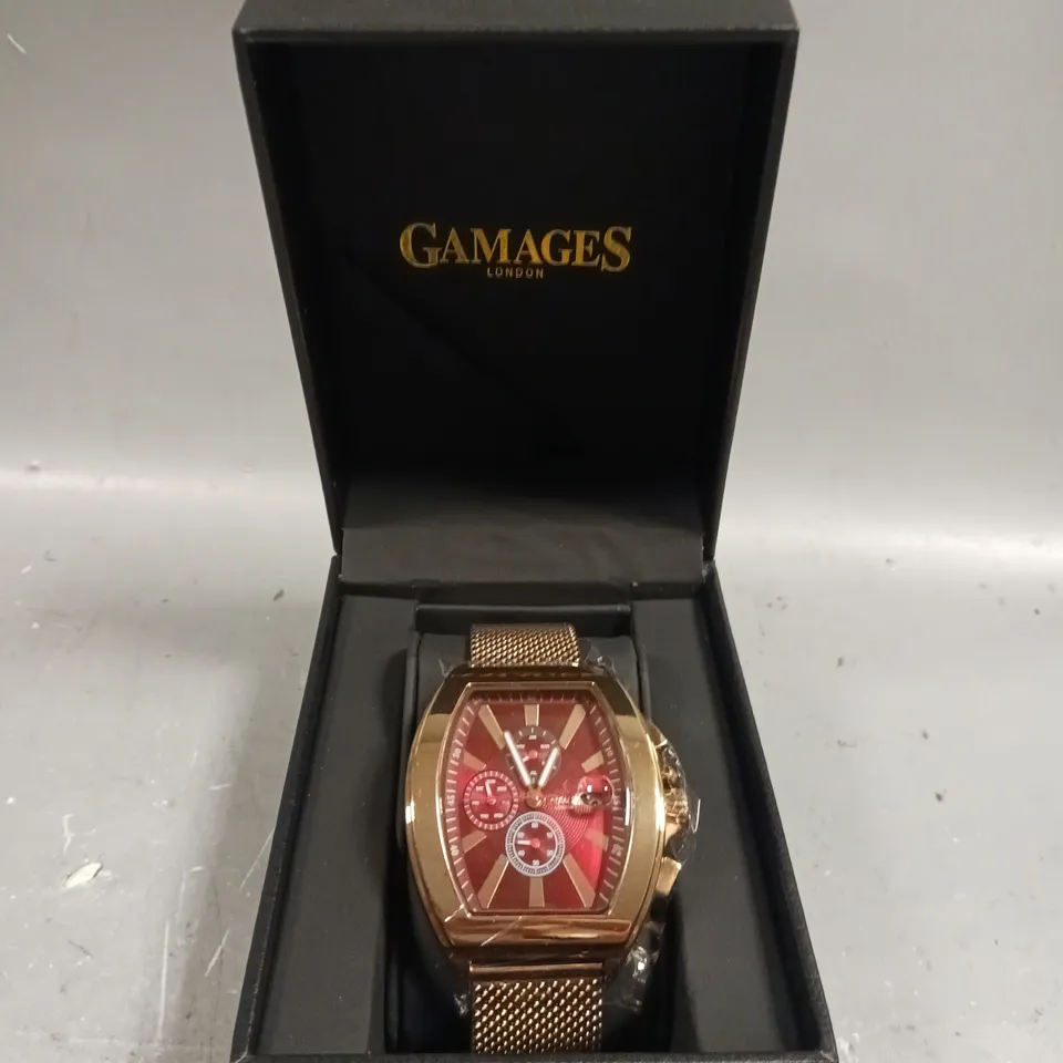 GAMAGES DIVERGENCE ROSE DIAL WATCH 