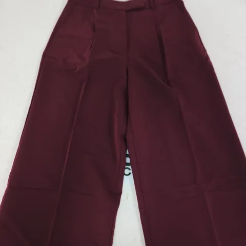 LASCANA BURGUNDY WIDE-LEG TROUSERS – UK 12 (EU 38)