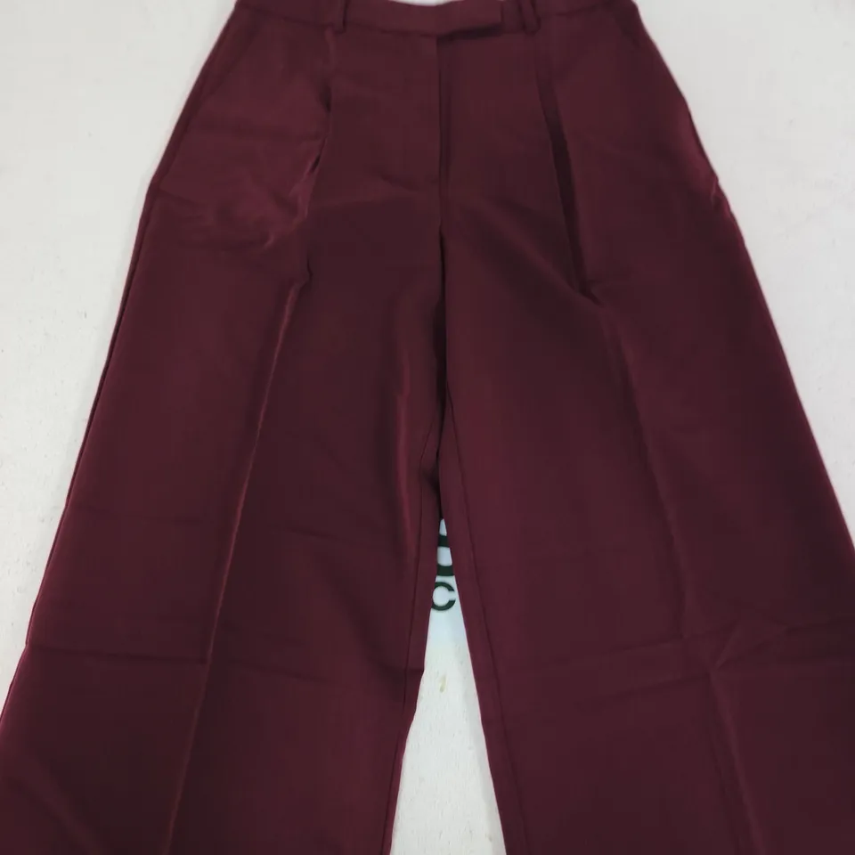 LASCANA BURGUNDY WIDE-LEG TROUSERS – UK 12 (EU 38)