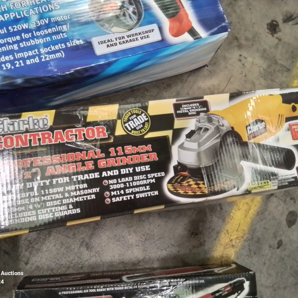 LOT CONTAINING VARIOUS TOOLS TO INCLUDE AIR NEEDLE SCALER, JUMP START MICR 400, 520W IMPACT WRENCH, ETC.