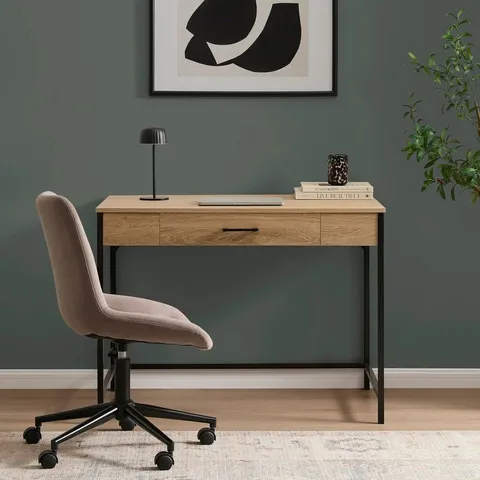 BOXED DUSK RILEY DESK WITH DRAWER - LIGHT WOOD (1 BOX) 