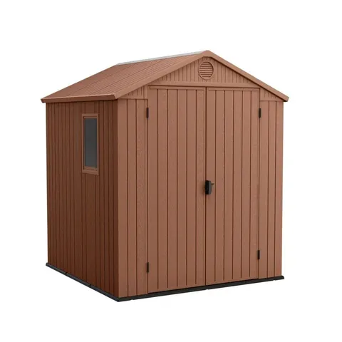 BOXED KETER DARWIN 6 FT. W X 6 FT. D APEX OUTDOOR GARDEN SHED (2 BOXES)