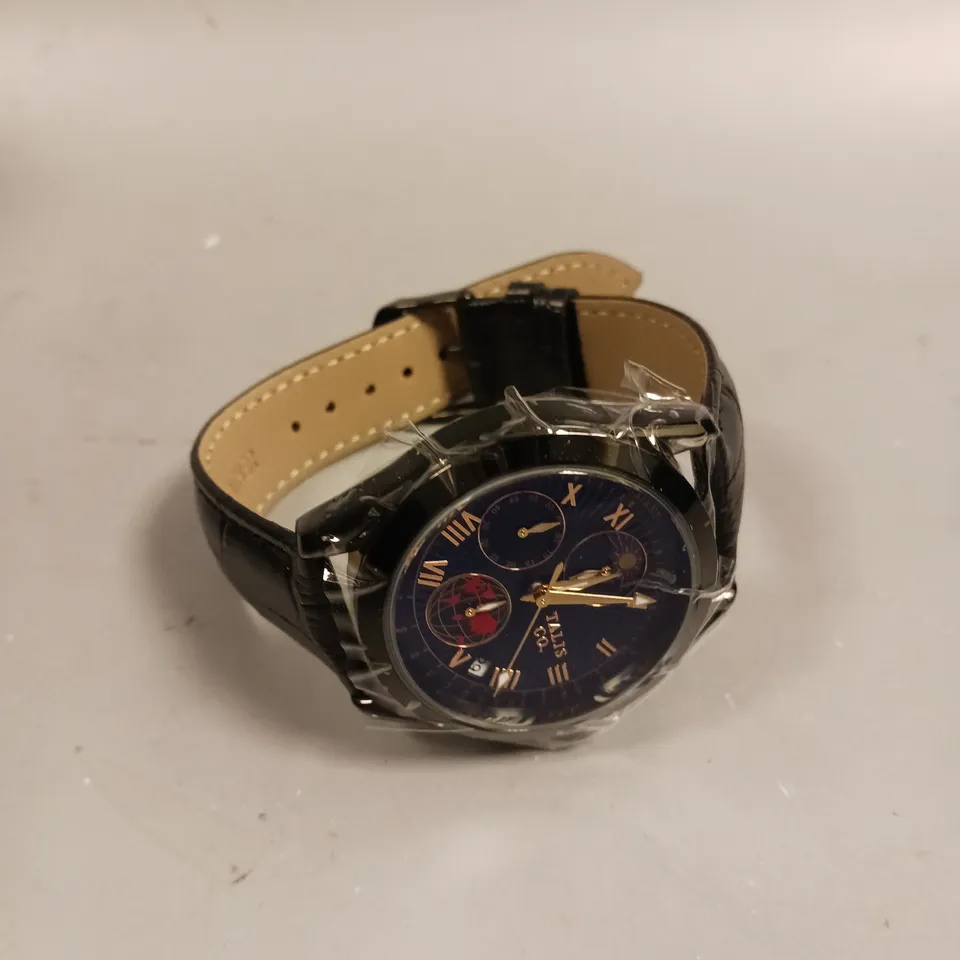 MENS TALIS CO 7120 CHRONOGRAPH WATCH – MOON PHASE MOVEMENT – GENUINE LEATHER STRAP