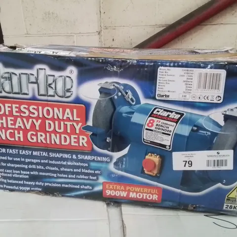 BOXED CLARKE PROFESSIONAL 8" HEAVY DUTY BENCH GRINDER