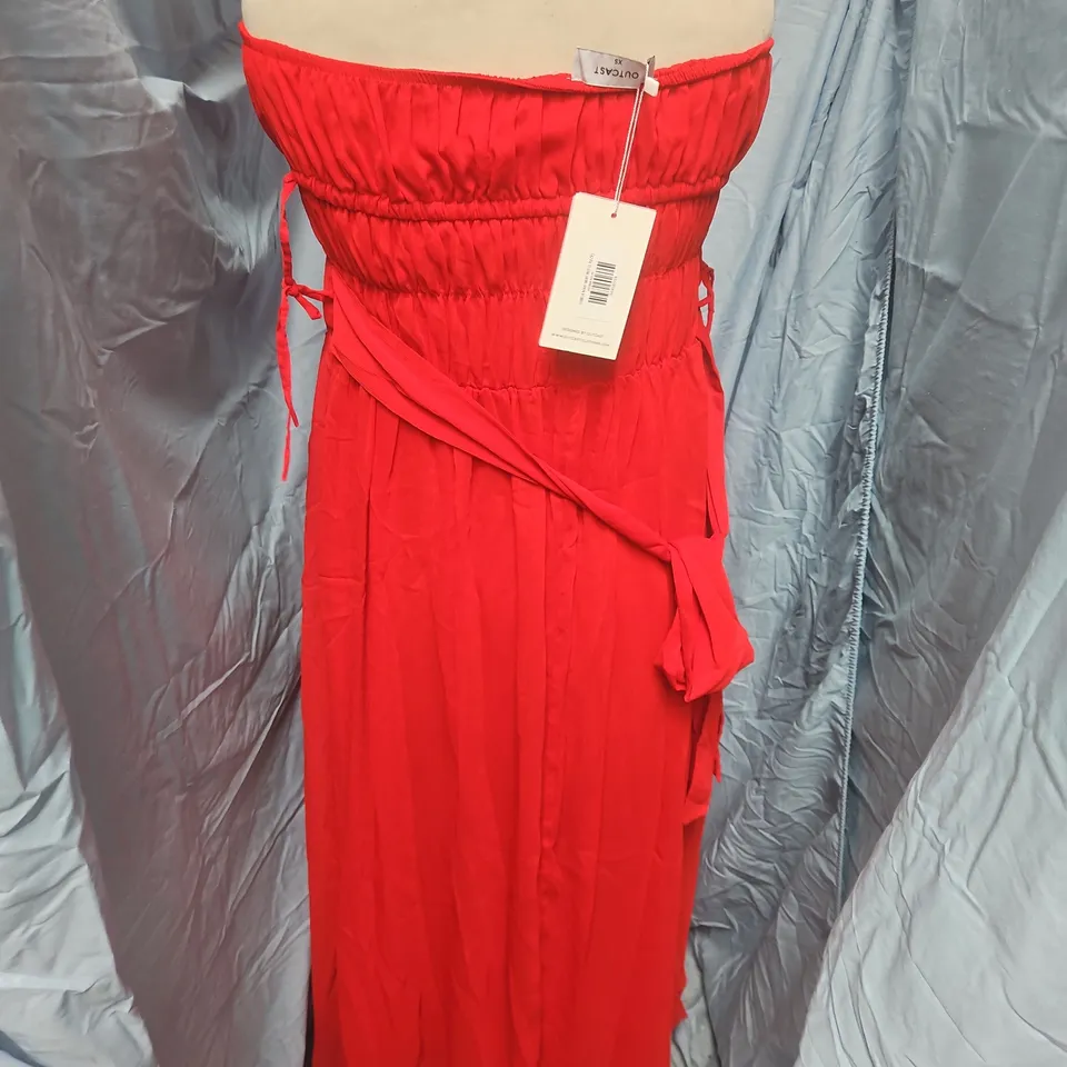 OUTCAST LUBELA MAXI SKIRT DRESS IN RED - XS