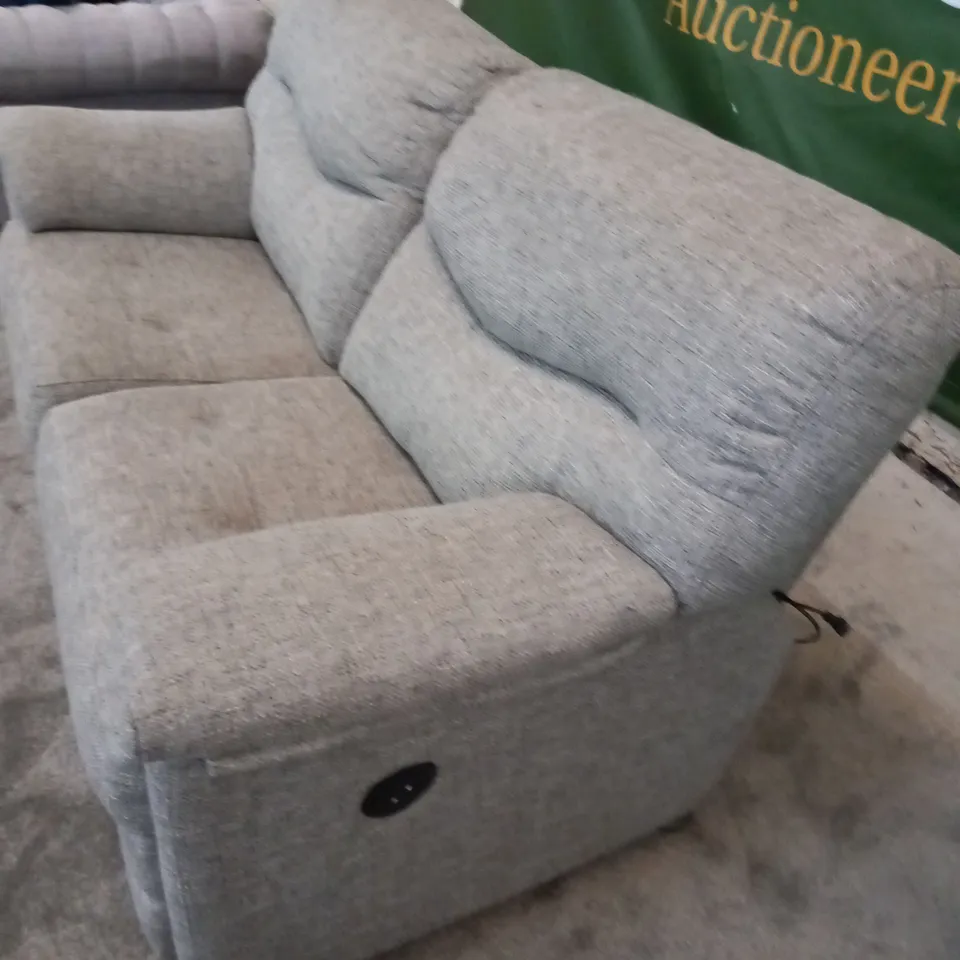 DESIGNER G PLAN STRATFORD REED PEWTER ELECTRIC RECLINING TWO SEATER SOFA