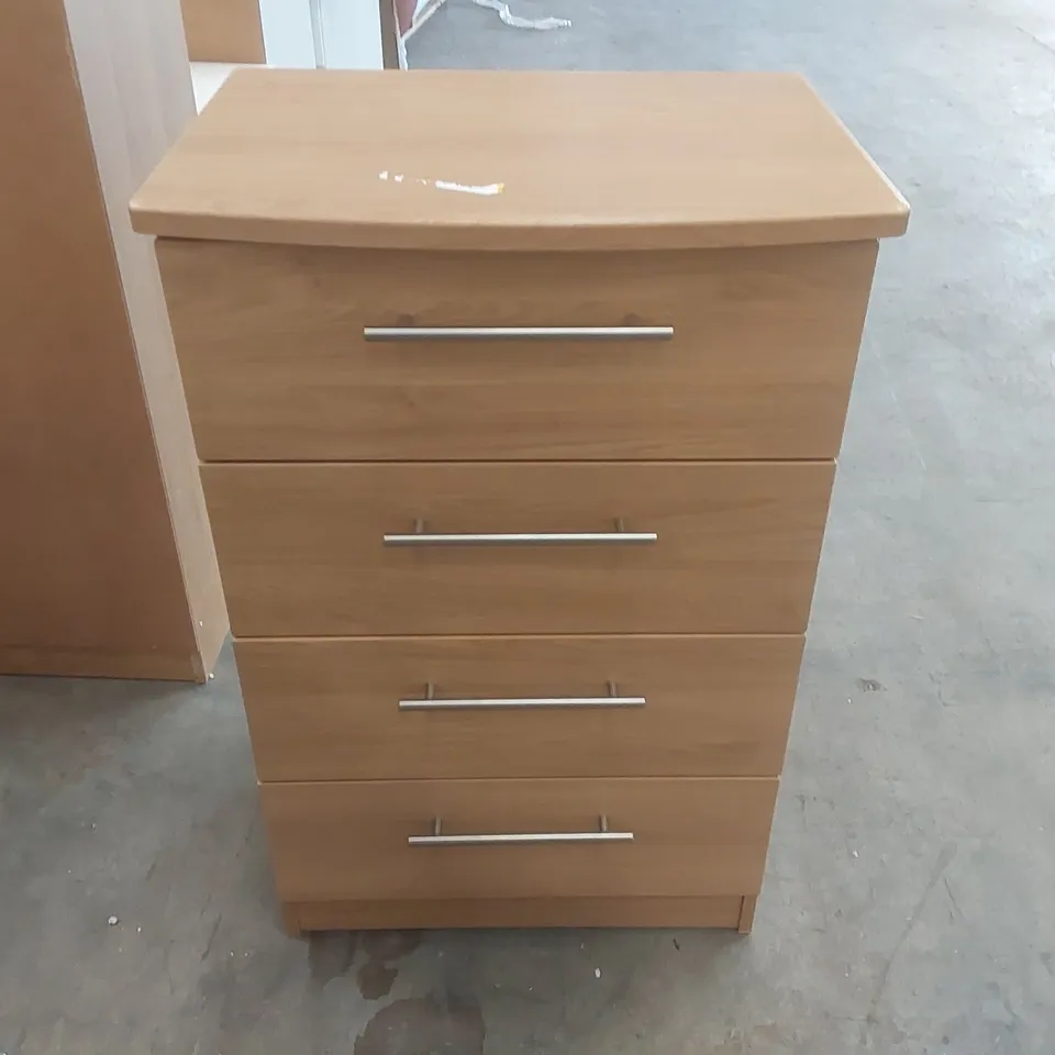 FULLY ASSEMBLED LYNDALE 4 DRAWER 58CM W CHEST OF DRAWERS COLOUR: ENGLISH OAK
