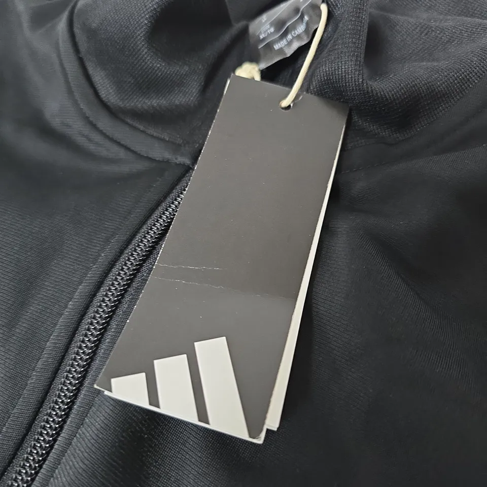 ADIDAS BLACK ZIP-FRONT JACKET – UK XL