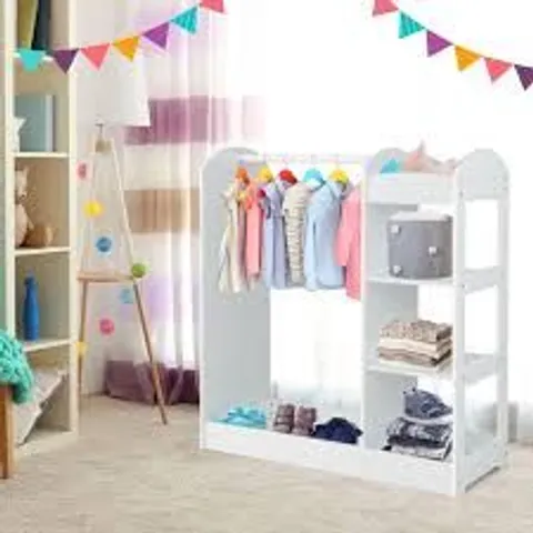 KIDS DRESS UP STORAGE WITH MIRROR - WHITE