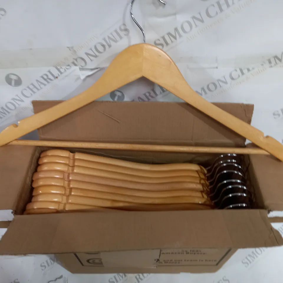 SET OF 20 WOODEN CLOTHES HANGERS