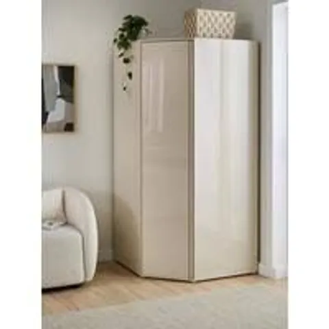 BOXED LAYTON GLOSS CORNER WARDROBE - OATMEAL (3 BOXES)