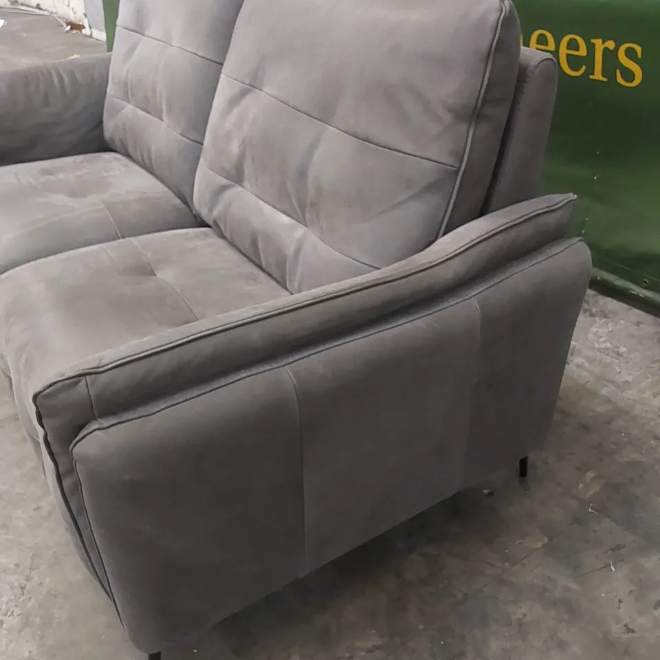 QUALITY DESIGNER ITALIAN MADE BOLZANO ELECTRIC RECLINER LOVESEAT SOFA IN GREY LEATHER 