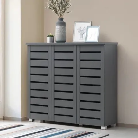 BOXED AIN SHOE STORAGE CABINET - DARK GREY (2 BOXES)