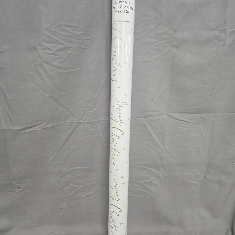 THE WHITE COMPANY CHAMPAGNE MERRY CHRISTMAS GIFT WRAP ROLL – 10M