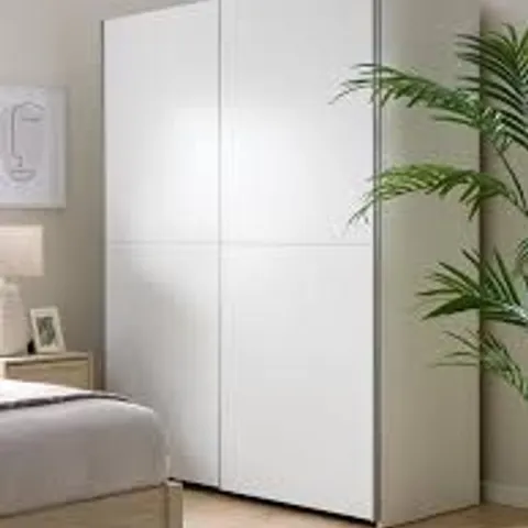 BOXED HOUSTON 150cm 2 SLIDING DOOR WARDROBE - WHITE (4 BOXES)