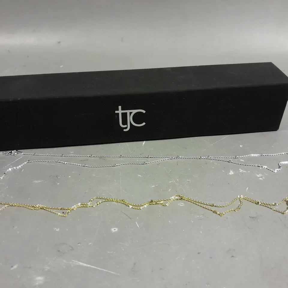 TJC DIAMOND CUT CUBE CHAIN NECKLACE SET 