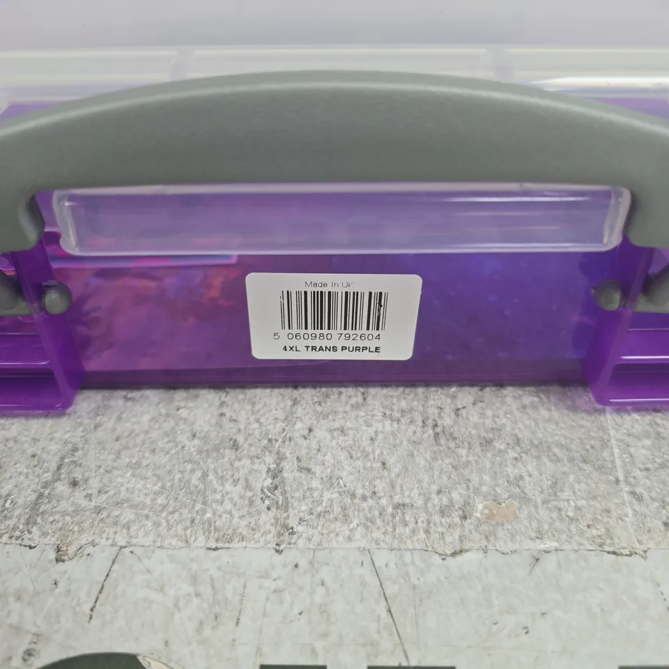PURPLE TRANSLUCENT STORAGE CONTAINER WITH LID (4XL TRANS PURPLE) – BOXED