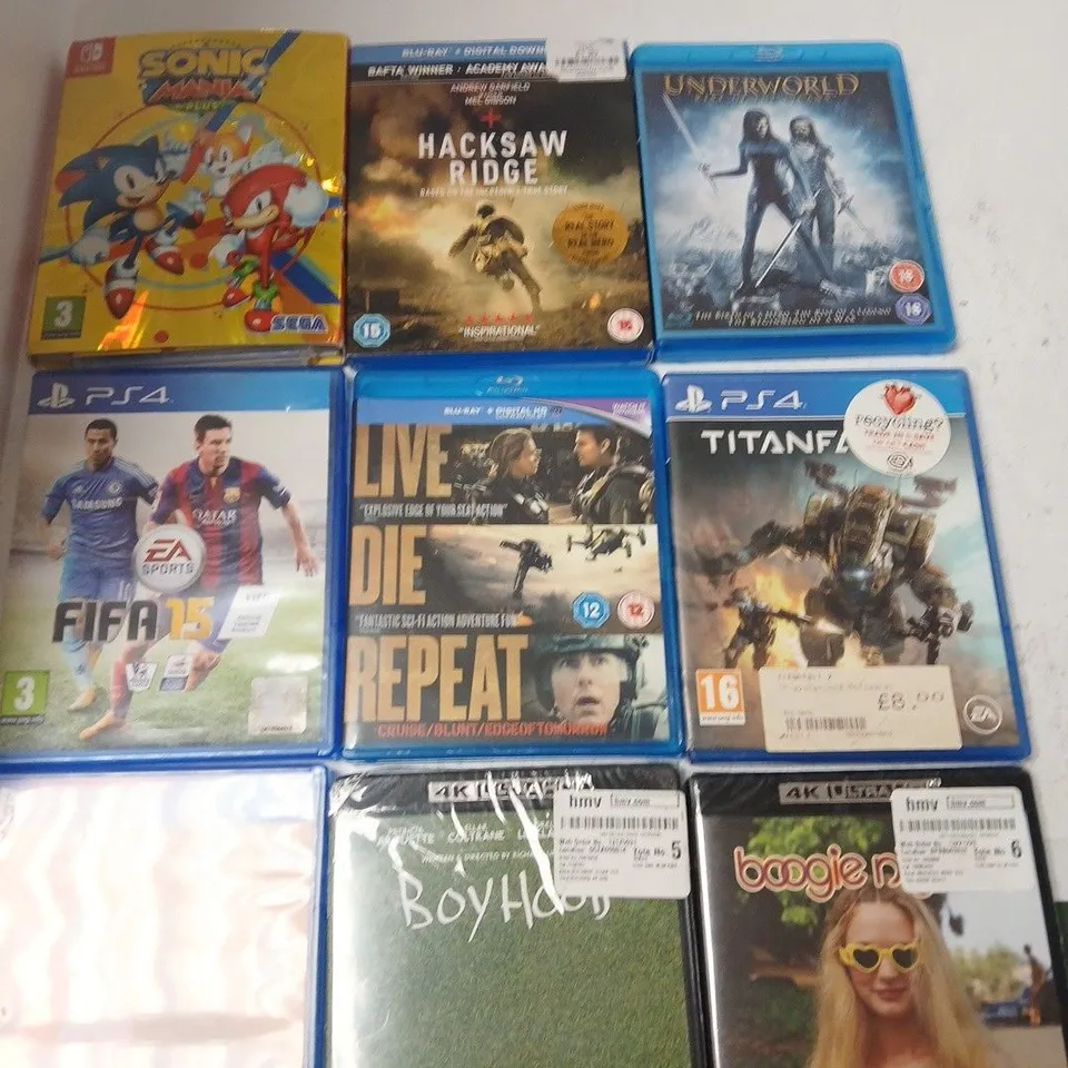 TOTE OF APPROXIMATELY 15 ASSORTED DISCS INCLUDING TINKER TAILOR SOLDIER SPY DVD, LEGO BATMAN THE MOVIE BLU RAY DISC AND UNDERWORLD RISE OF THE LYCANS BLU-RAYS DISC