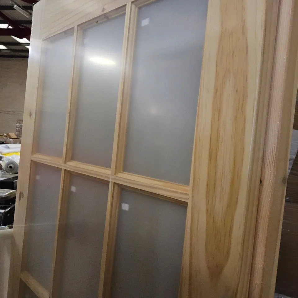 KNOTTY PINE 15 LITE OBSCURE GLAZED INTERNAL DOOR 2032 × 813mm