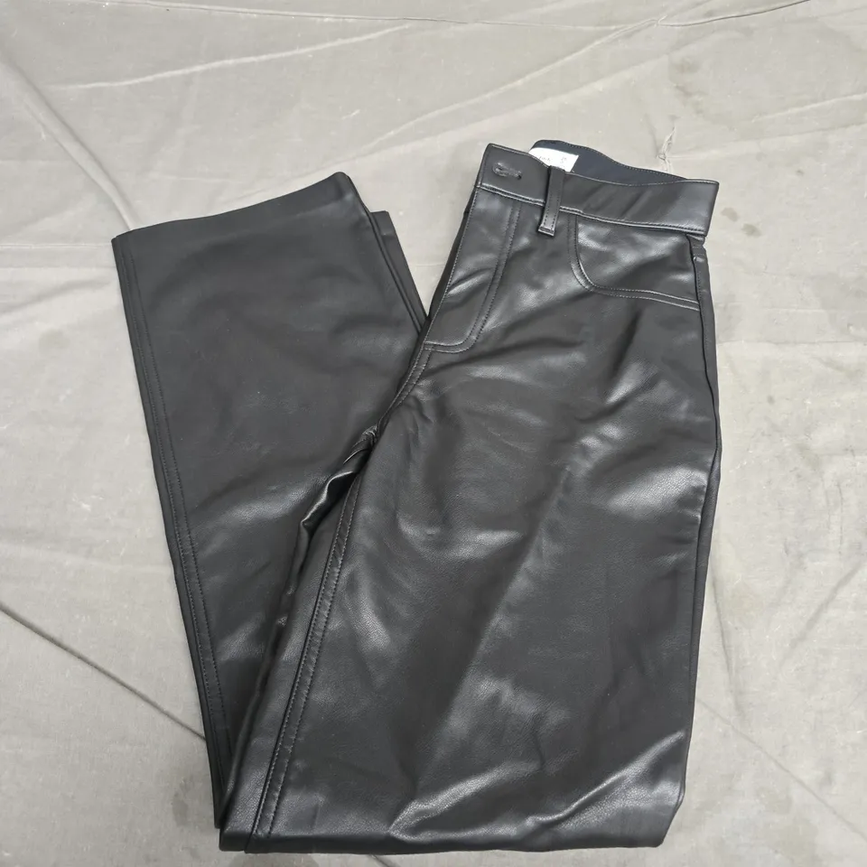 ABERCROMBIE & FITCH LEATHER-LOOK TROUSERS – WOMEN'S, BLACK, SIZE 25