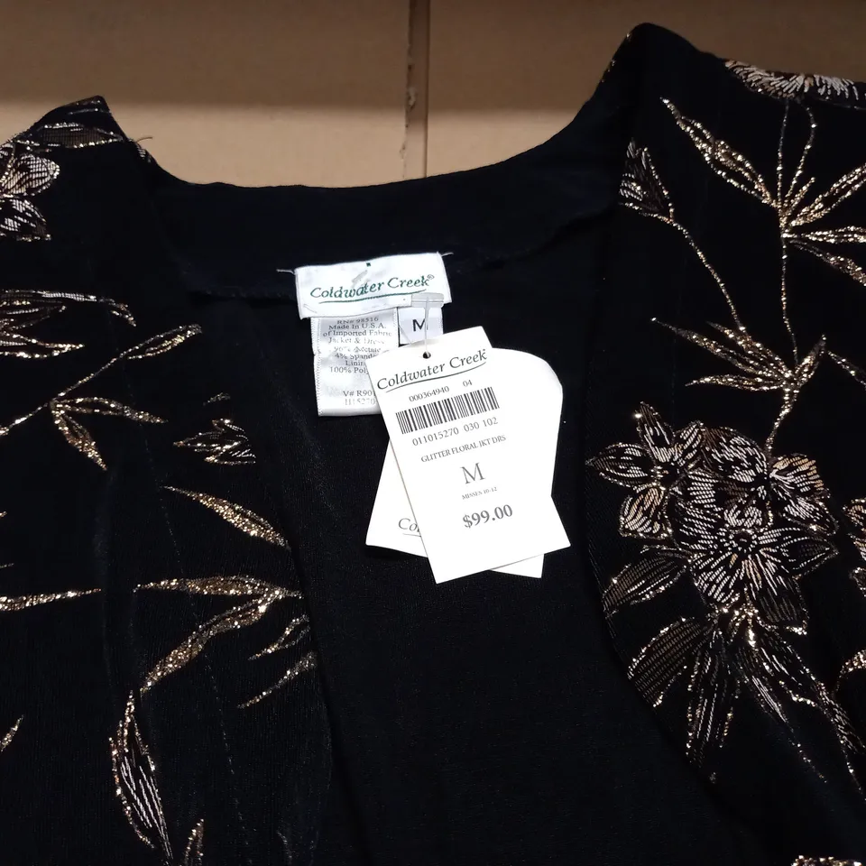 COLDWATER CREEK GLITTER FLORAL JACKET - M