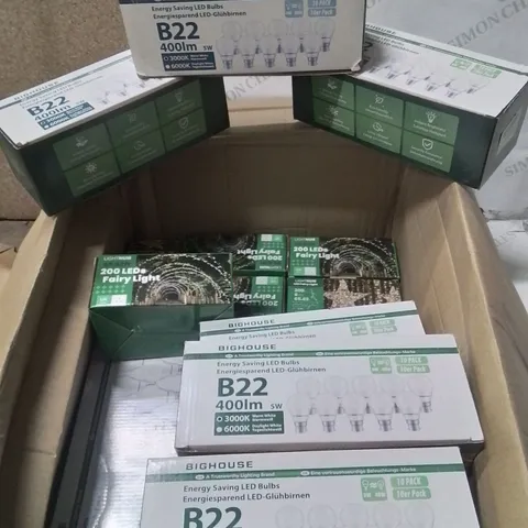 LARGE BOX CONTAINING VARIOUS ASSORTED LIGHT BULBS ECT.