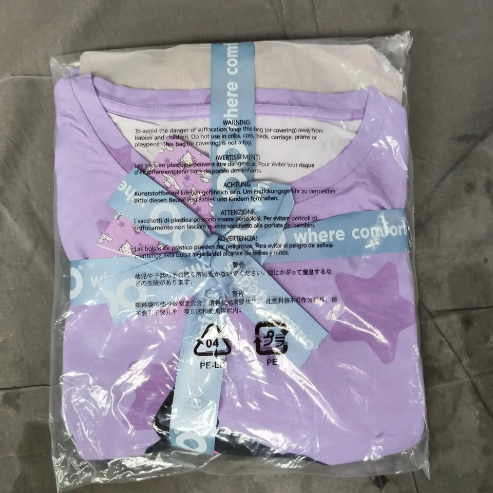 BAGGED OODIE SLEEP TEE - LIGHT PURPLE KUROMI - ONE SIZE