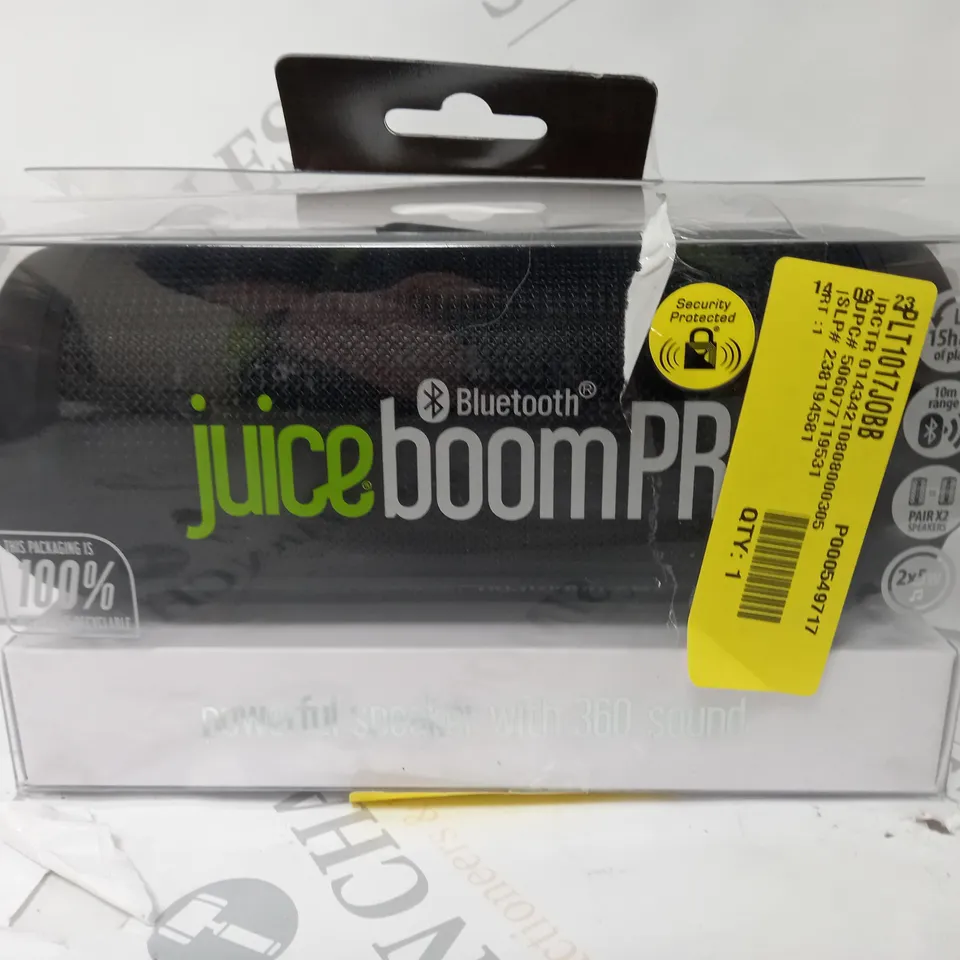 BOXED JUICEBOOMPRO PORTABLE BLUETOOTH SPEAKER 
