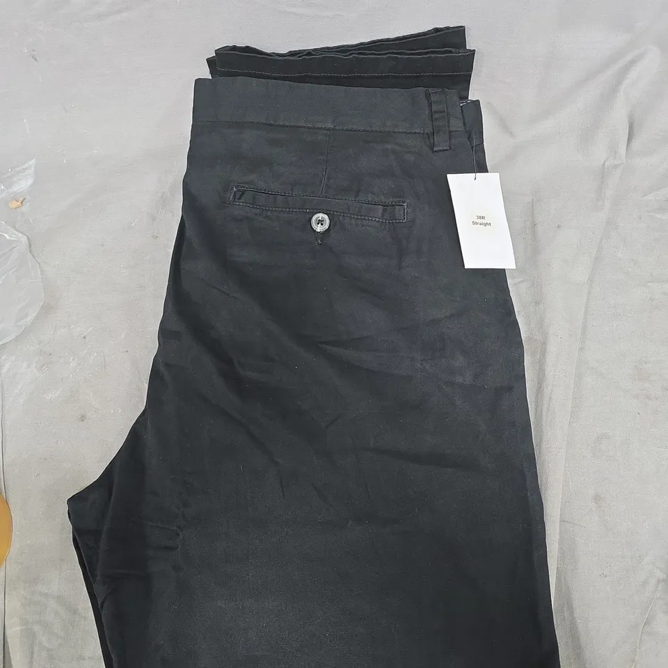 VERY MAN STRAIGHT LEG STRETCH CHINOS BLACK SIZE 38R