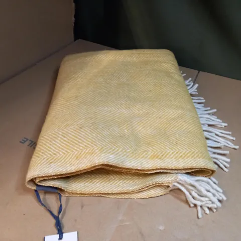 THE TARTAN BLANKET CO. MUSTART HARRINGBONE WOOL BLANKET