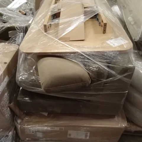 PALLET OF ASSORTED SOFA PARTS AND INCOMPLETE FURNITURE PARTS 