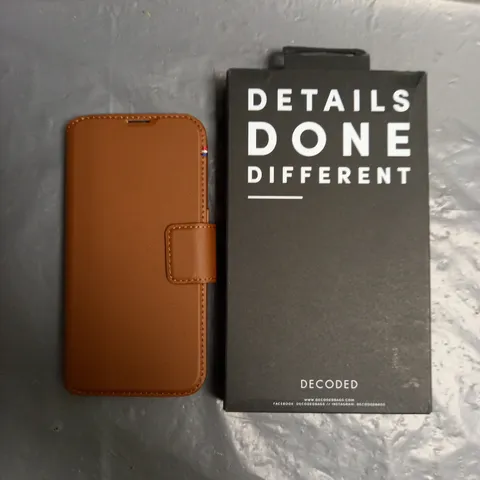 BOXED DECODED PROTECTIVE WALLET CASE FOR IPHONE 15 PRO IN TAN