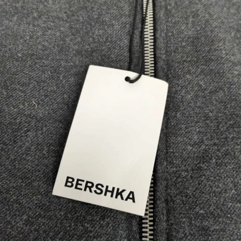 BERSHKA ZIP-UP JACKET – GREY - SIZE SMALL