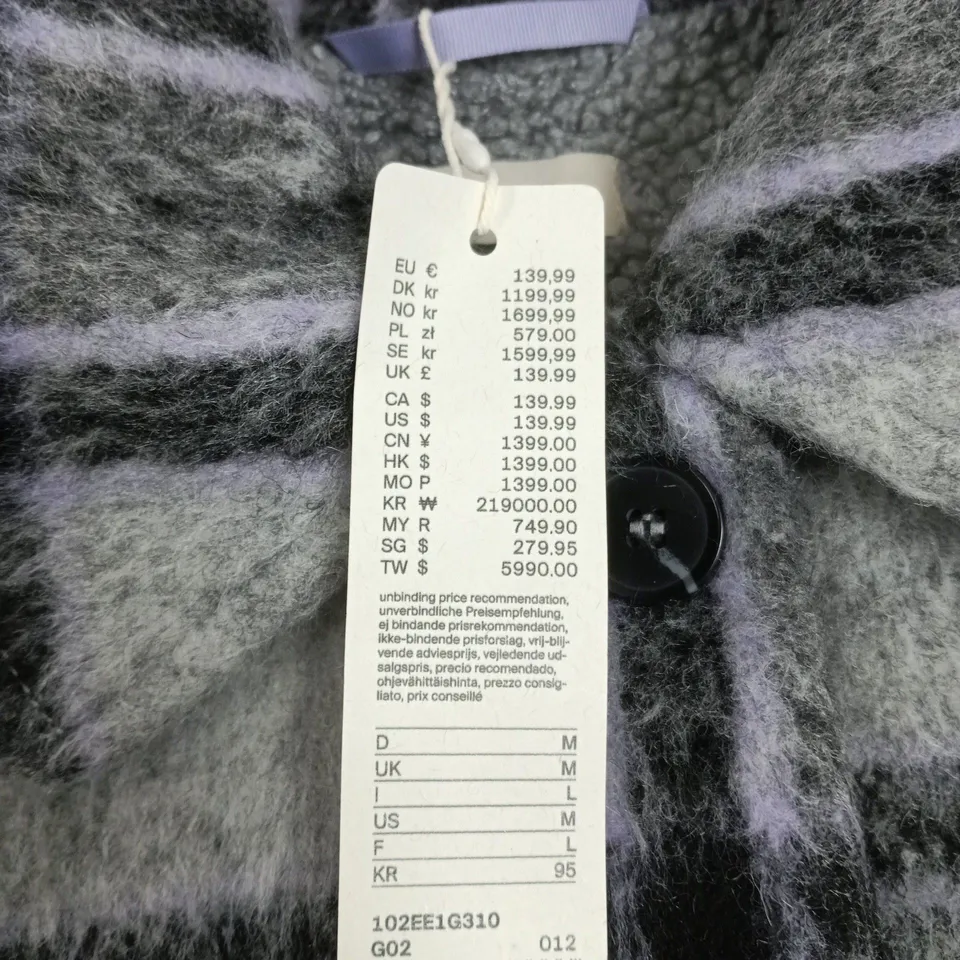 ESPRIT PLAID WOOL-BLEND COAT – GREY/LILAC PLAID, WOMEN’S