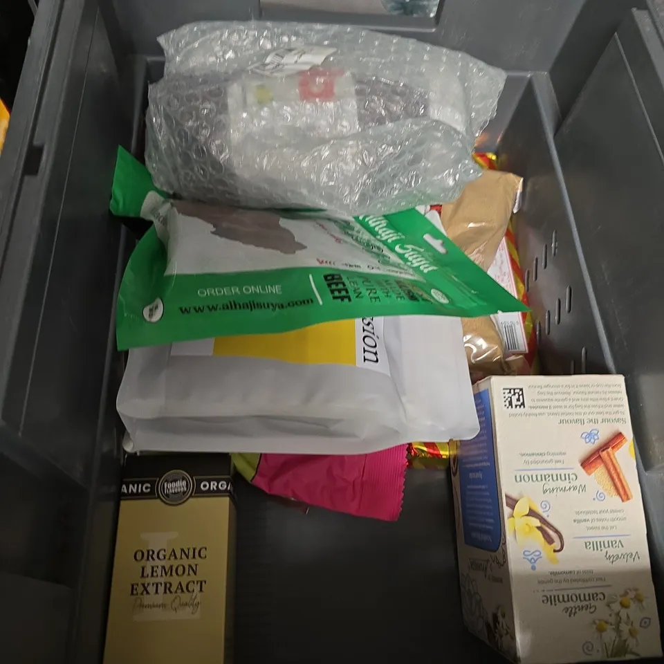 APPROXIMATELY 12 ASSORTED FOOD ITEMS INCLUDING SPICY BEEF JERKY , TORRES BLACK TRUFFLE CHIPS AND APRICOT & COCONUT OAT BARS