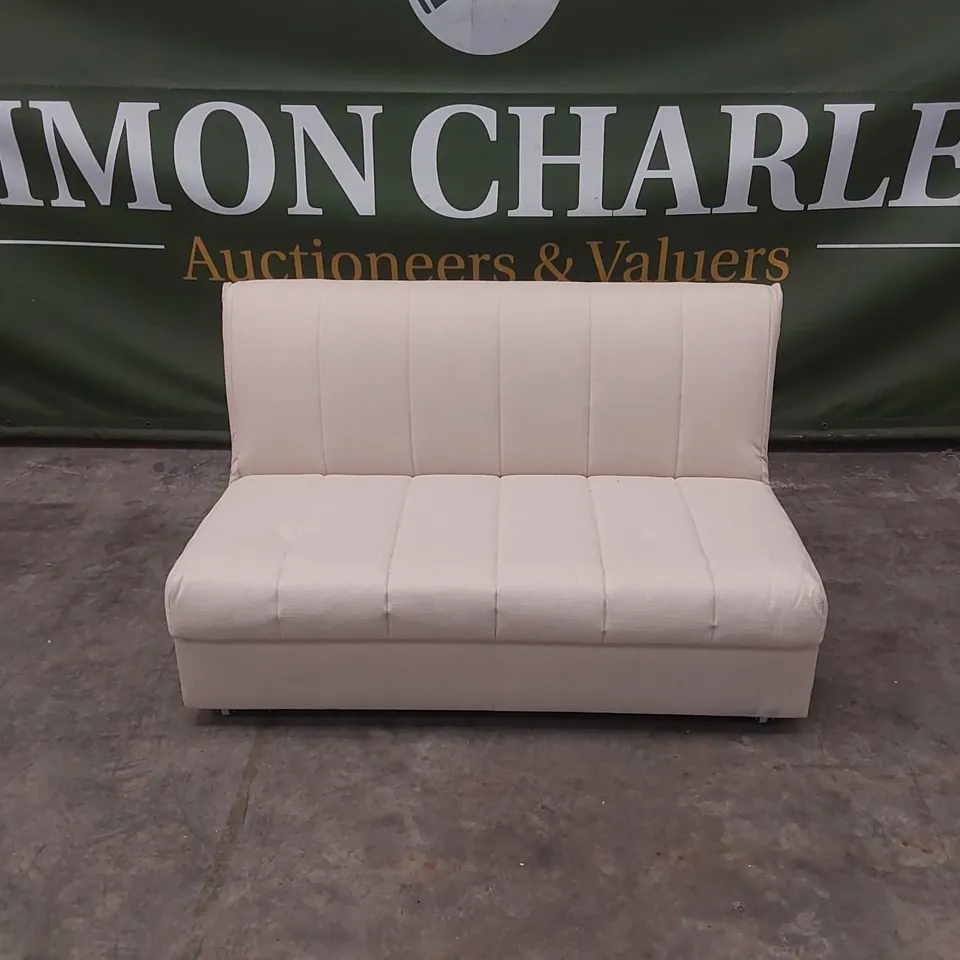 QUALITY DESIGNER APPLEY 3 SEATER SOFA BED - CREAM 