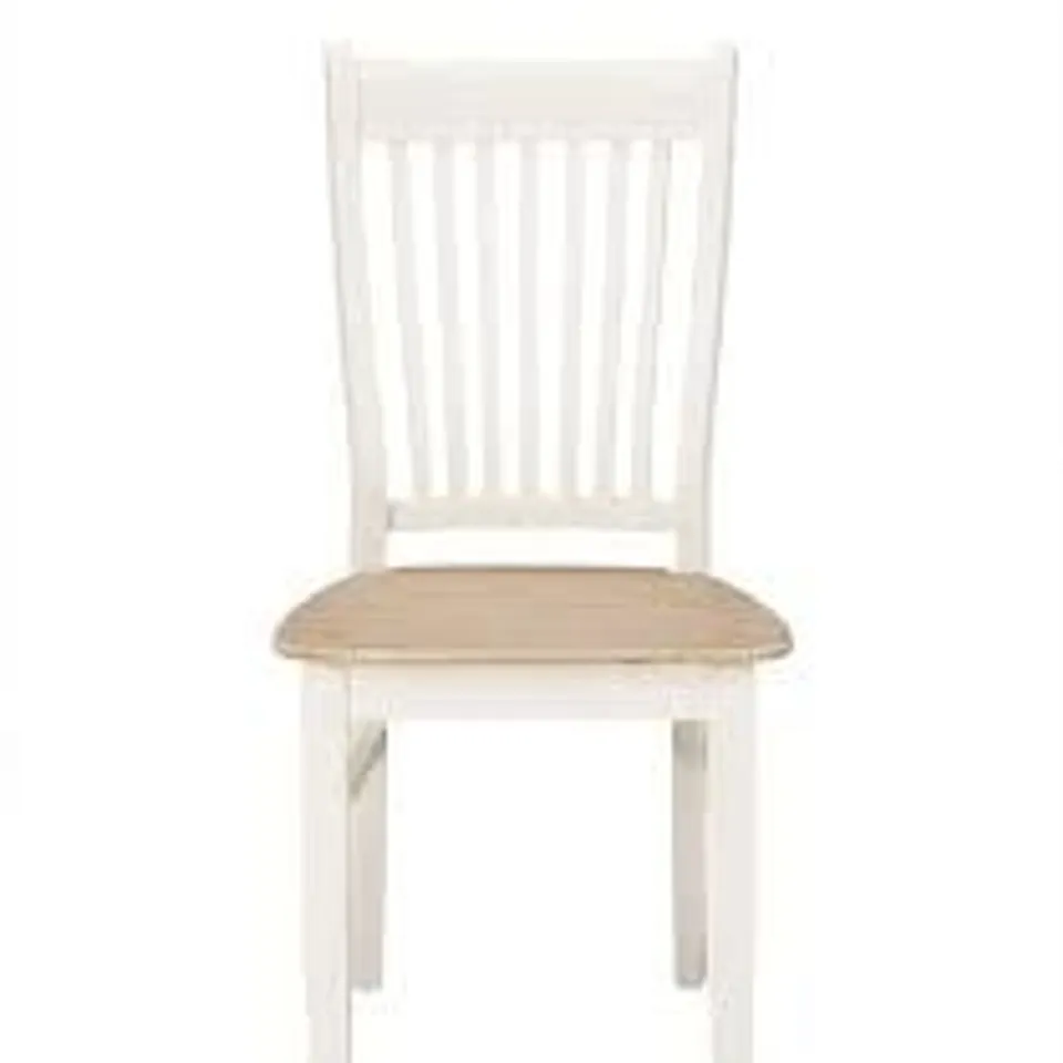 BOXED JULIETTE WOOD AND CREAM CHAIRS - SET OF 2 (1 BOX)
