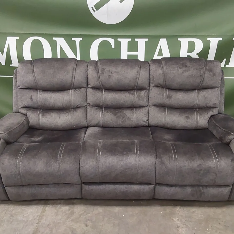 AXANIA 3 SEATER FABRIC UPHOLSTERED MANUAL RECLINER SOFA