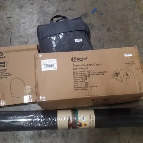 PALLET CONTAINING ASSORTED PRODUCTS INCLUDING WEIGHTED BLANKET, TENT, YOGA MAT, TOILET SEATS & ACTIVITY GYM MAT