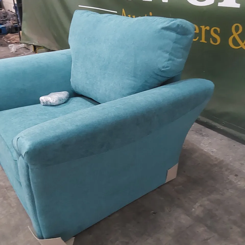 DURY FABRIC ARMCHAIR - TEAL  RRP £449