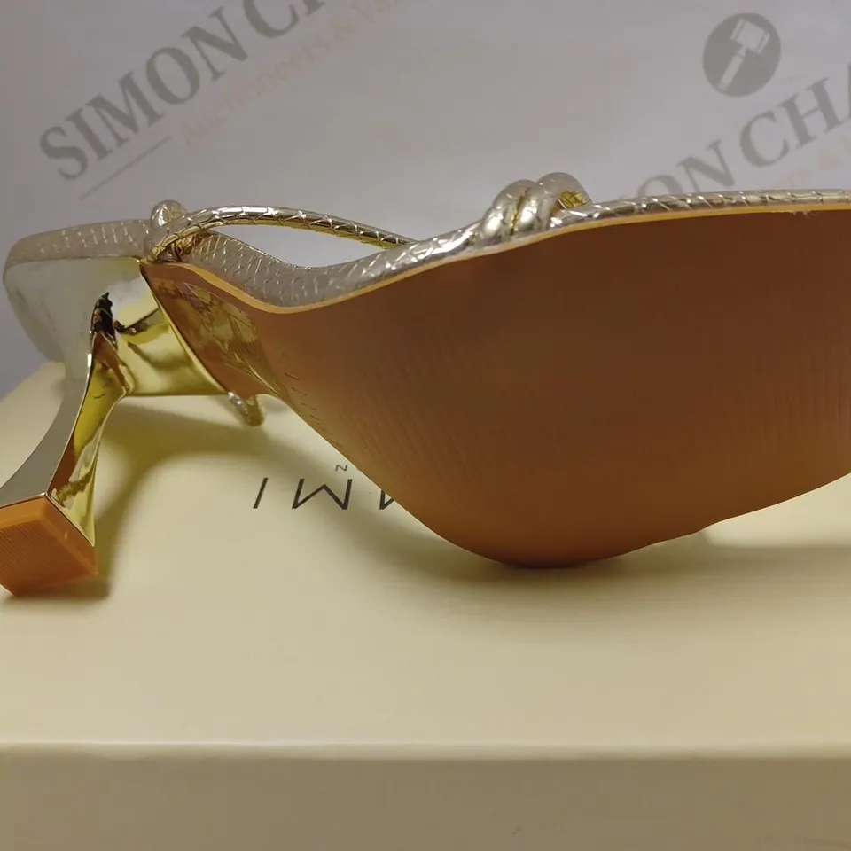 SIMMI ZEDAL 1 HEELED SANDALS - GOLD SNAKE SCALES (UK 3)