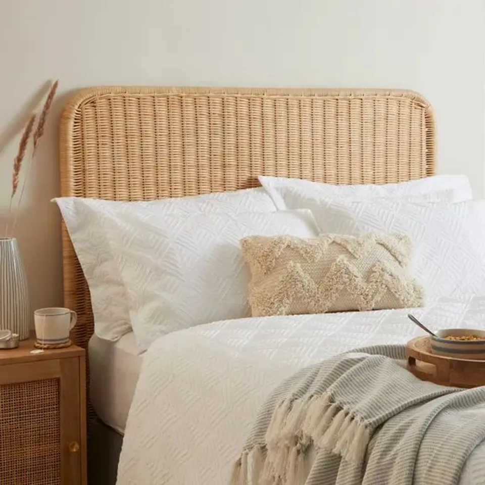 BOXED WICKER SINGLE HEADBOARD NATURAL - 
