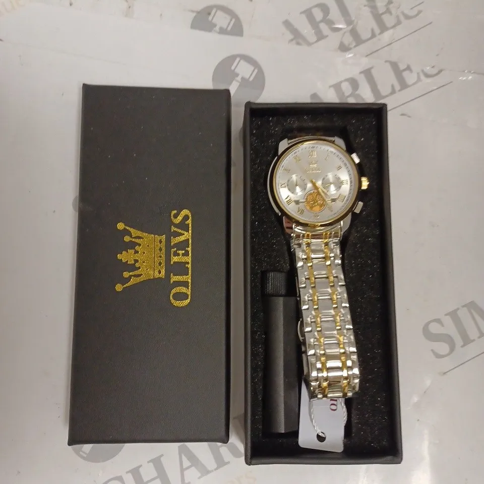 OLEVS STAINLESS STEEL DIAL CHRONOGRAPH MOVEMENT WATCH 