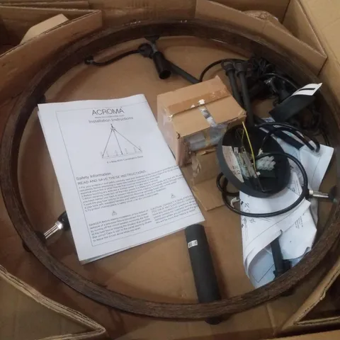 BOXED ACROMA 6-LIGHT WAGON WHEEL CANDELABRA BASE 