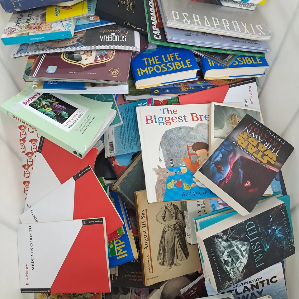 LARGE QUANTITY OF ASSORTED BOOKS TO INCLUDE FICTION & NON FICTION - COLLECTION ONLY