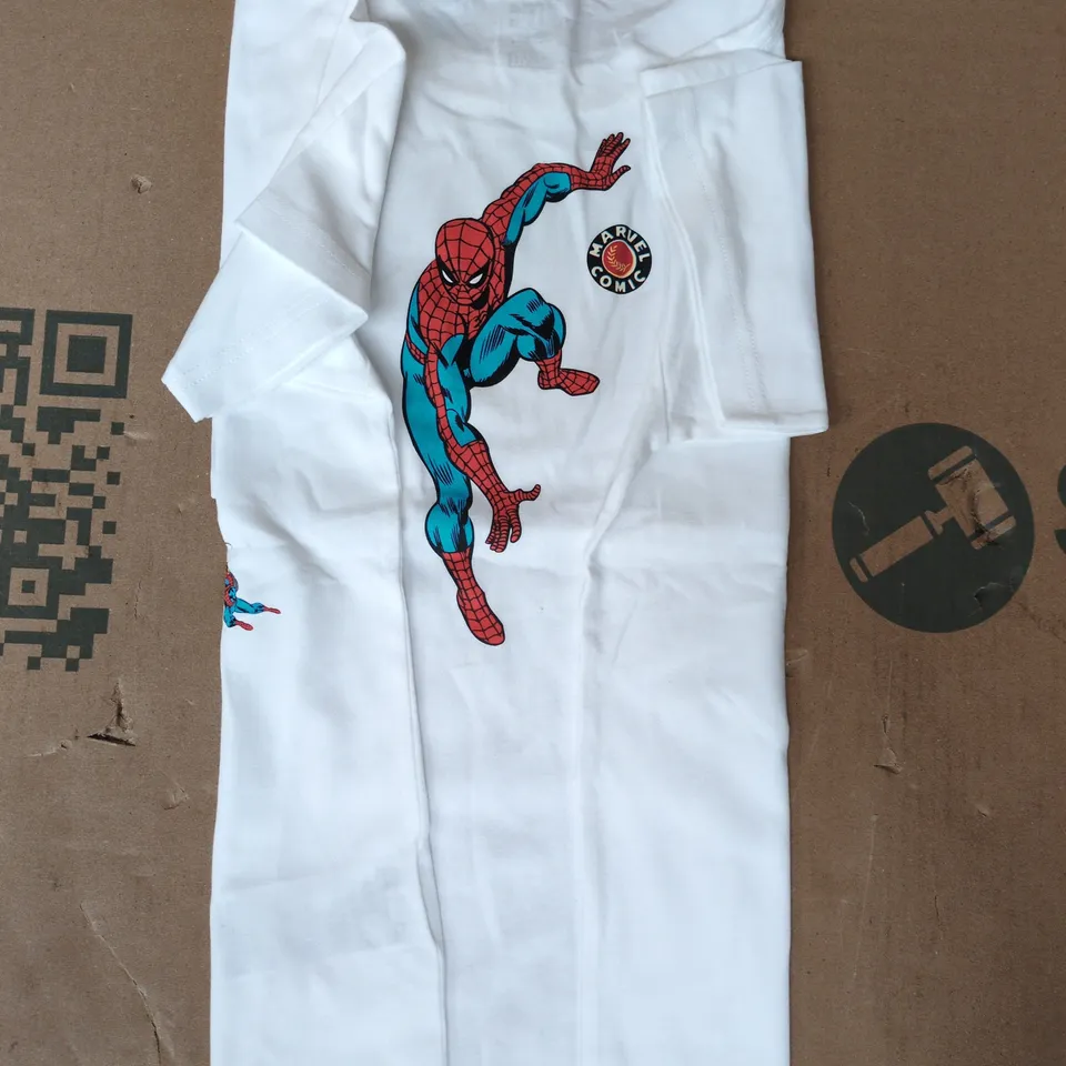 UNIQLO KID'S MARVEL SPIDER-MAN T-SHIRT IN WHITE SIZE 9-10