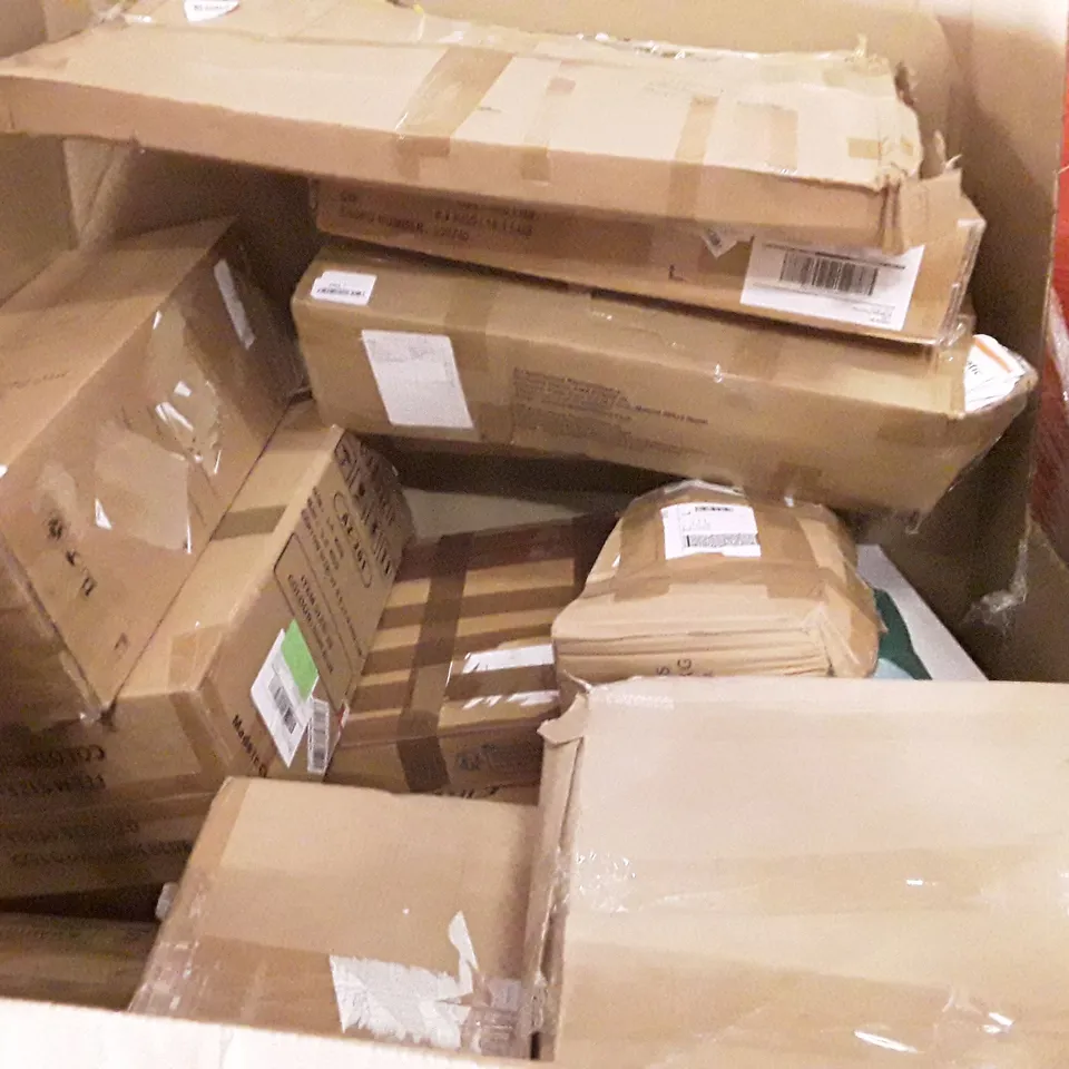 PALLET OF ASSORTED PRODUCTS INCLUDING OFFICE CHAIR, FLOATING SHELF, BLADELESS PURIFIER & HEATER FAN, OIL FILLED RADIATOR, ANTI-FATIGUE MAT  