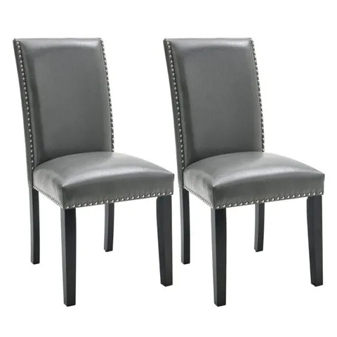 BOXED ALERA SET OF 2 DINING CHAIRS -LIGHT GREY-